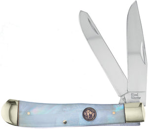 Frost Cutlery Trapper MOP Mother of Pearl Buffalo Nickel Knife 108BNMOP