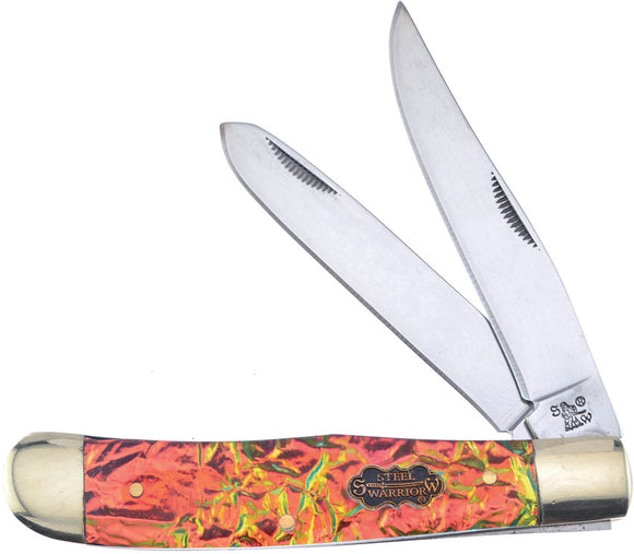 Frost Cutlery Trapper Color Change Folding Stainless Clip/Spey Knife W108GDB