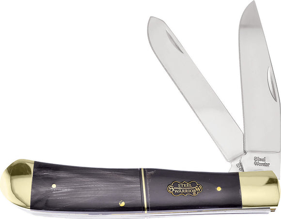 Frost Cutlery Large Trapper Buffalo Horn Steel Warrior Knife 108LCBH