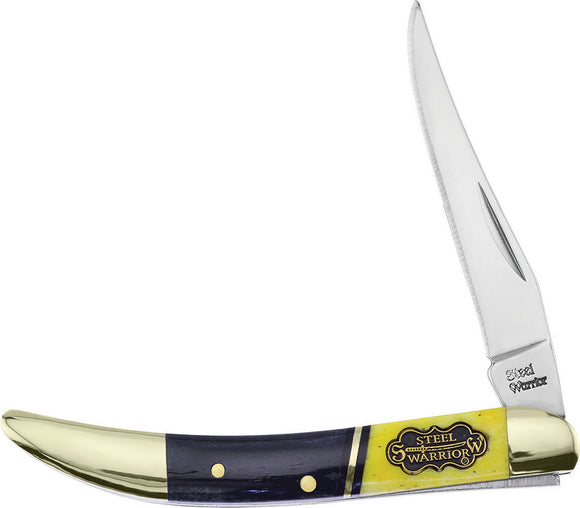 Frost Cutlery Toothpick Black & Yellow Steel Warrior Folding Knife 109BKYSB