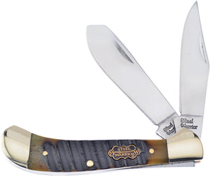 Frost Cutlery Saddlehorn Chainsaw Jigged Bone Folding Clip/Spey Knife W111BRJS