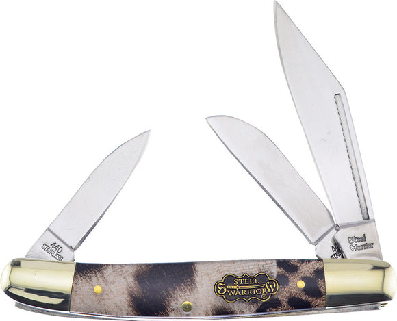 Frost Cutlery Wrangler Pocket Knife Leopard Print Resin Folding Stainless W112LS