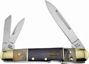 Frost Cutlery Lockback Whittler Horn Steel Warrior 3-Blade Knife 116RBR