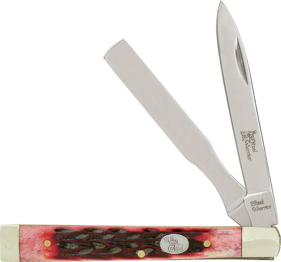 Frost Cutlery Doctors Red Jigged Bone Folding Stainless Pocket Knife W120RWJ