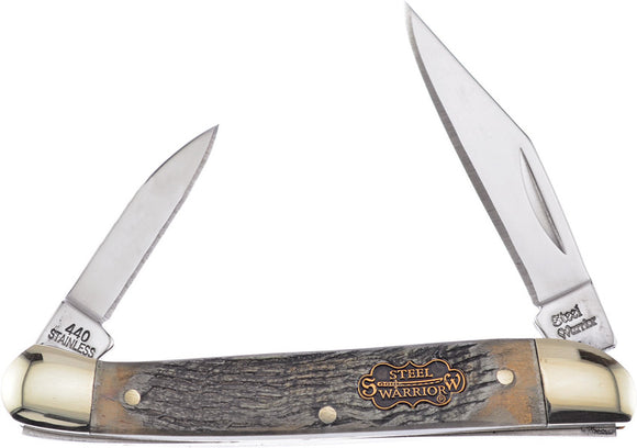Frost Cutlery Little Copperhead Rams Horn Folding Stainless Pocket Knife W216RH