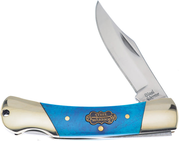 Frost Cutlery Creekside Warrior Blue Bone Handle Stainless Pocket Knife 361BLCS
