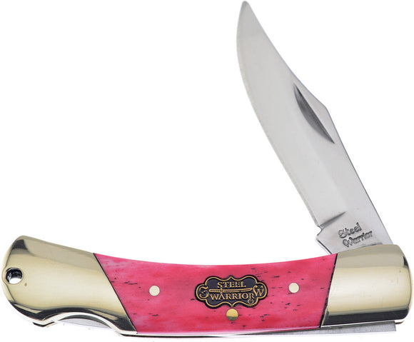 Frost Cutlery Creekside Warrior Red Bone Handle Stainless Pocket Knife 361DRCS