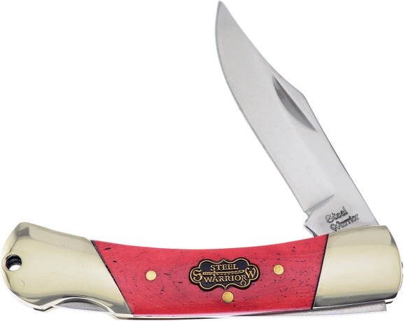 Frost Cutlery Creekside Warrior Red Bone Handle Stainless Pocket Knife 361RSB