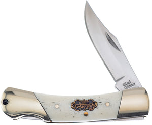 Frost Cutlery Creekside Warrior White Bone Handle Stainless Pocket Knife 361WSB