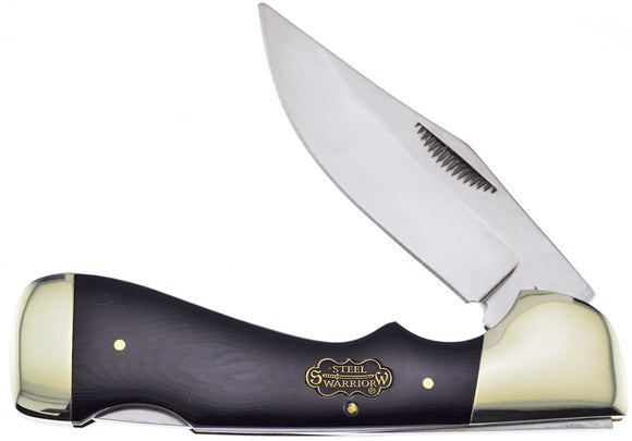 Frost Cutlery Choctaw Lockback Buffalo Horn Handle Stainless Pocket Knife 405BH