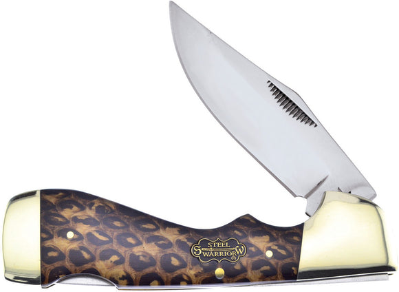 Frost Cutlery Choctaw Snakeskin Resin Handle Stainless Pocket Knife 405CSS