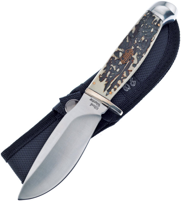 Frost Cutlery Trapper Skinner Stag Bone Handle Stainless Fixed Knife 601SBR