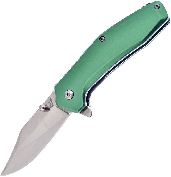 Frost Cutlery Linerlock A/O Green Aluminum Folding 3Cr13 Pocket Knife SW887G