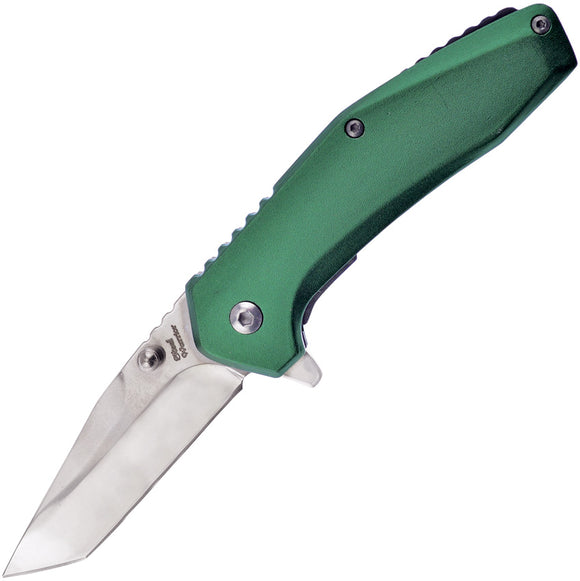 Frost Cutlery Linerlock A/O Green Aluminum Folding Stainless Pocket Knife SW888G