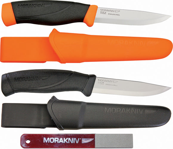 Mora Outdoor 2pc Fixed Blade Knife Set w/ Sheath & Sharpener 00290
