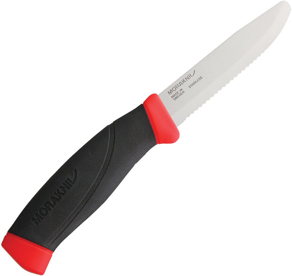Mora Companion F Rescue Red & Black Rubber Stainless Fixed Blade Knife 01020