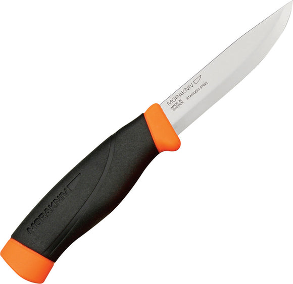 Mora Companion Pinpack Orange & Black Rubber Stainless Fixed Blade Knife 01409