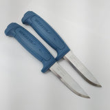 2 Pc Lot Mora Morakniv Basic 546 Stainless Blue Survival Fixed Blade Knife 01504