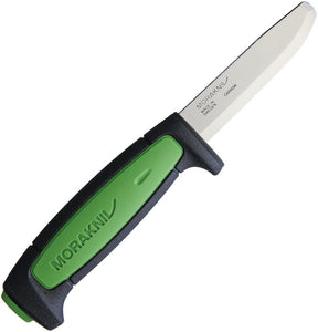 Mora Safe Pro Carbon Steel Black/Green Fixed Blade Knife 02044