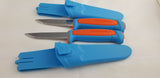 2 Pc Lot Mora Morakniv Basic 511 Orange/Blue Carbon Steel Camp Knife 02155