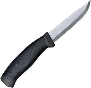 Mora Morakniv Companion Black/Gray Stainless Drop Point Fixed Blade Knife w/ Sheath 02186