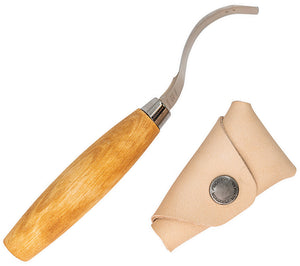 Mora Hook 163 Double Edge Wood Handle Carving Knife w/ Sheath FT02269