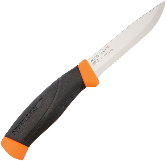 Mora Companion Orange & Black Rubber Stainless Fixed Blade Knife w/ Sheath 10180