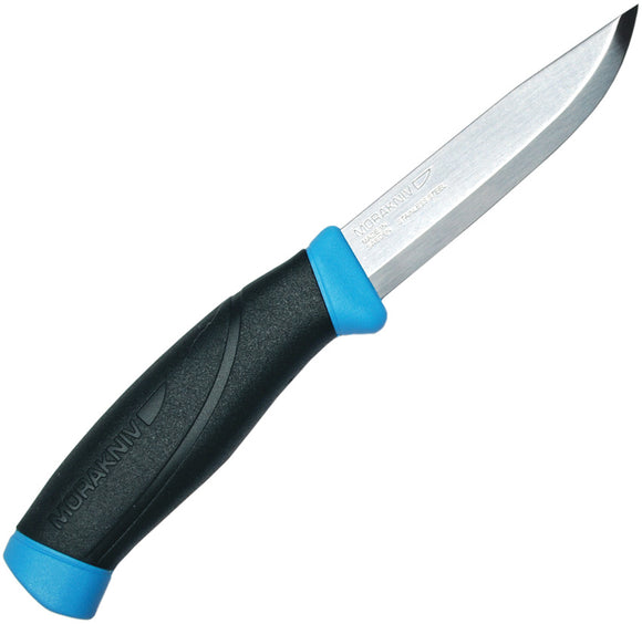 Mora Companion Blue & Black Rubber Stainless Fixed Blade Knife w/ Sheath 13426