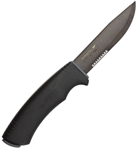 Mora Tactical Dark Gray SRT Serrated Fixed Blade Knife w/ Sheath 15284