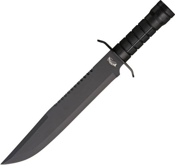 Frost Cutlery Survival Scout I Black Rubber Stainless Steel Fixed Blade Knife w/ Nylon Sheath DH253160B