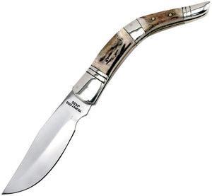 Frost Cutlery Navaja Folder Trophy Stag Bone Handle Satin Folding Knife TS108