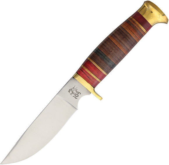 Frost Cutlery Trophy Stag Hunter Fixed Blade Knife Leather Stainless S207LTHR