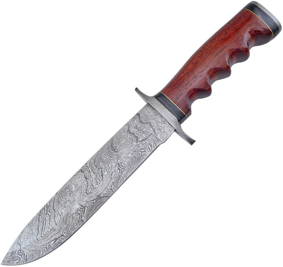 Frost Cutlery Valley Forge Damascus Walnut Handle Bowie Knife fd24ww