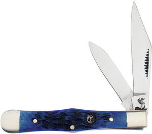 Frost Cutlery Coke Bottle Blue Bone Folding Stainless Pocket Knife WT085BLJB