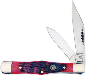 Frost Cutlery Coke Bottle Red Bone Folding Stainless Pocket Knife WT085RPB