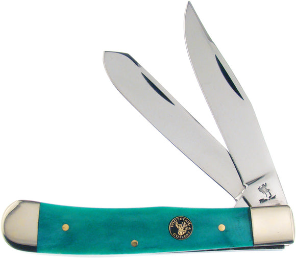 Frost Cutlery Trapper Green Smooth Bone Folding Stainless Pocket Knife WT312GSB