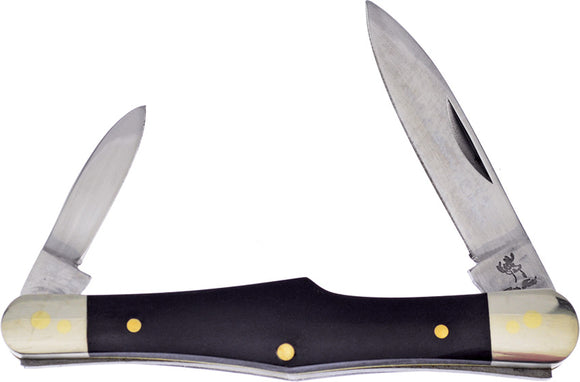 Frost Cutlery Black Buffalo Horn Whittler Stainless Folding Pocket Knife 382CBH