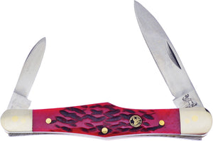 Frost Cutlery Red & Brass Pick Bone Whittler Steel Folding Pocket Knife 382RPB