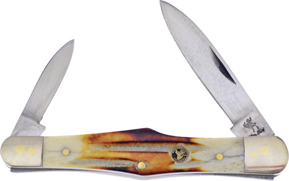 Frost Cutlery White & Tan Cut Bone Whittler Stainless Folding Pocket Knife 382SC