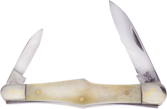 Frost Cutlery White Smooth Bone Whittler Stainless Folding Pocket Knife 382WSB