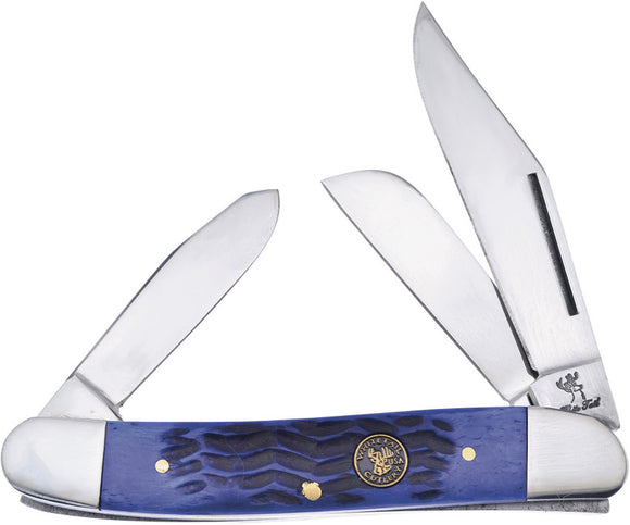 Frost Cutlery Wrangler Blue Bone Folding Stainless Pocket Knife T797BLJBSS