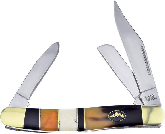 Frost Cutlery Stockman Bone & Horn 3-Blade Folding Knife C066SBH