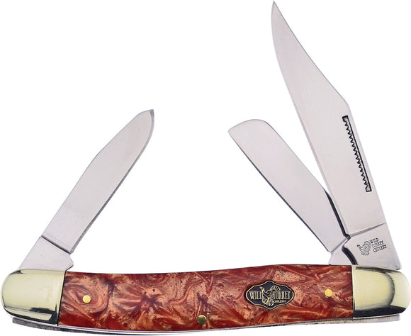 Frost Cutlery Stockman Whiskey Resin Folding Stainless Pocket Knife WTC066WR
