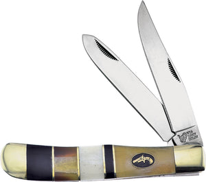 Frost Cutlery Trapper Horn & Bone 2-Blade Folding Knife 108SBH