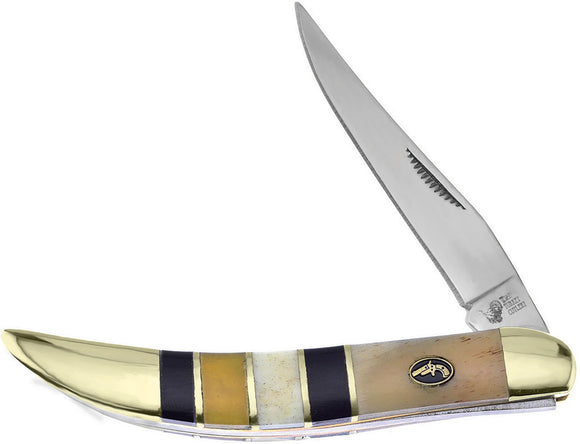 Frost Cutlery Toothpick Horn & Bone 2-Blade Folding Knife 109SBH