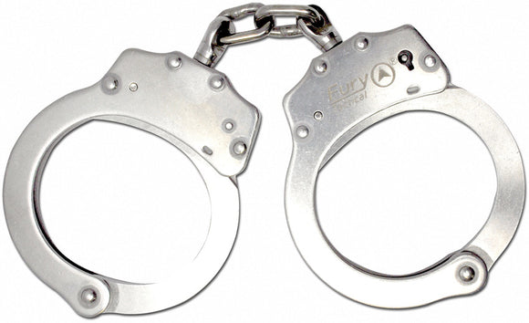 Fury Tactical Handcuffs Stainless Silver Chain Military Spec Heat Treated 15900
