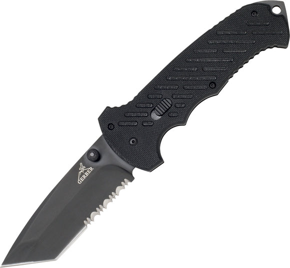 Gerber FAST Tanto Serrated Black Folding Pocket Knife 0118