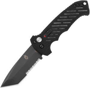 Gerber Automatic 06  Knife Button Lock Black G10  CPM-S30V Serrated Tanto Blade 0193