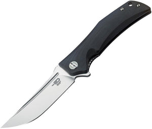 Bestech Scimitar G10 Linerlock Black D2 Tool Steel Folding Blade Knife