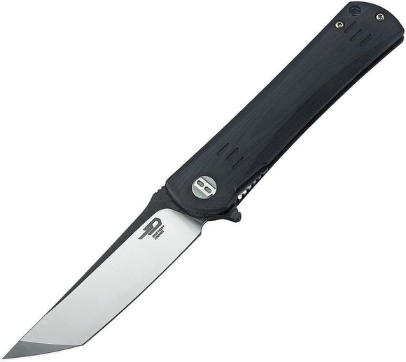Bestech Knives Kendo G10 Linerlock Black Handle Folding Tanto Blade Knife